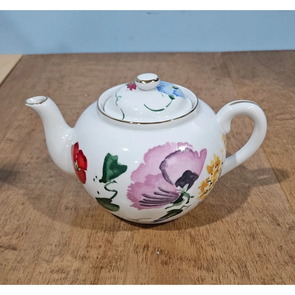 Vintage Takahashi San Francisco Felice Teapot Floral Gold Trim Porcelain Japan